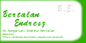 bertalan endresz business card